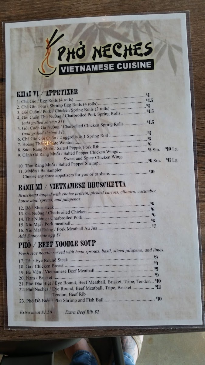 Menu Pho Neches-8